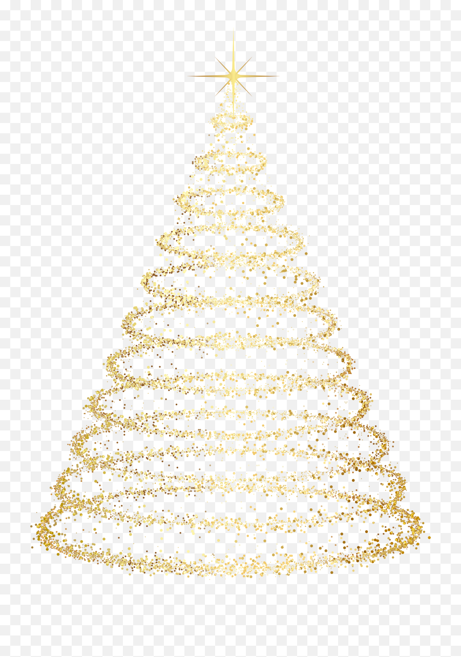 Gold Deco Christmas Tree Transparent - Transparent Background Christmas Tree Png,Christmas Backgrounds Png