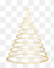 Gold Deco Christmas Tree Transparent - Background Png