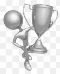 Intermédiaire B - 1e Place Gold Cup Trophy Png Full Size 3d Man With