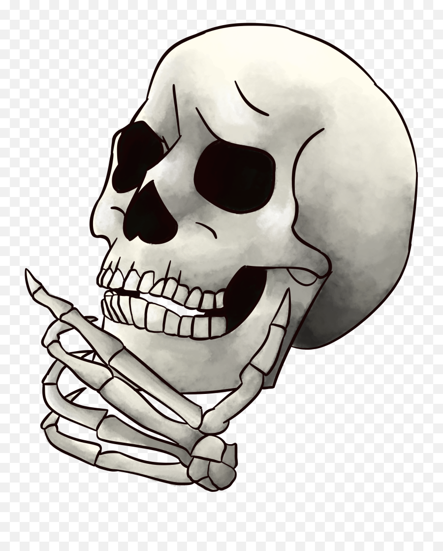 Thinking With Bones Face Emoji Know Your Meme - Skeleton Emoji Png,Thinking Emoji Transparent
