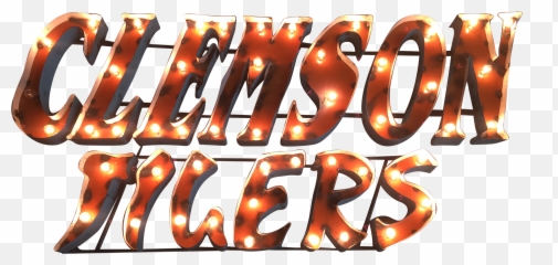 Clemson Paw Collegiate Metal Sign With Lights Png