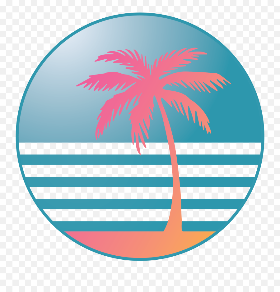 Kiloma Palm Island Tree Vector Paper Coaster - Retro Palm Trees Vector Png,Palm Tree Vector Png