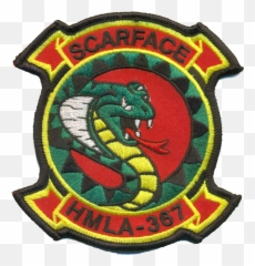 Hmla - 367 Scarface Squadron Patch Hmla 367 Png,Scareface Logo