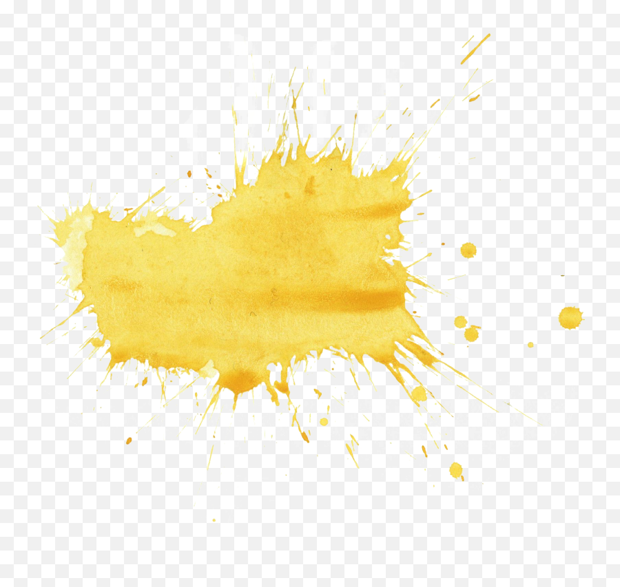 20 Yellow Watercolor Splatter Png Transparent Onlygfxcom - Gold Paint Splatter Png,Yellow Flower Transparent Background