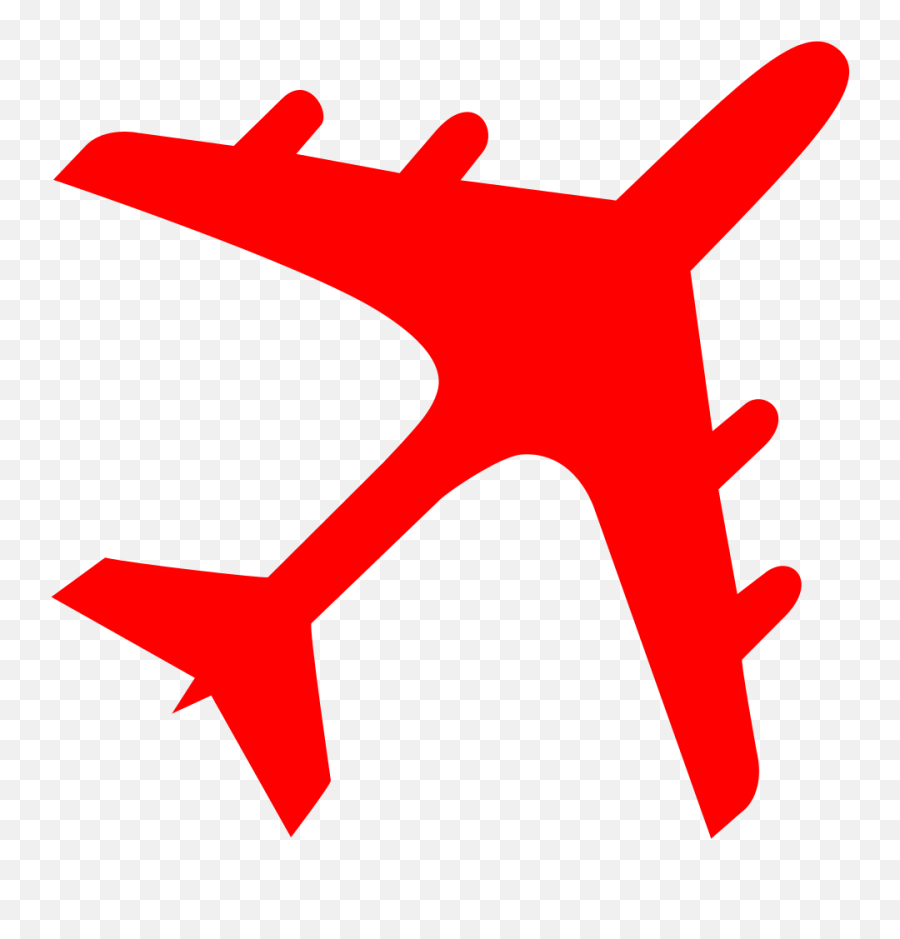 Fileairplane Silhouette Red - Grey Plane Icon Png Red Airplane Silhouette,Top Aircraft Icon
