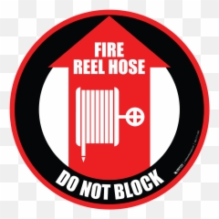 Fire Reel Hose Do Not Block Floor Sign - png