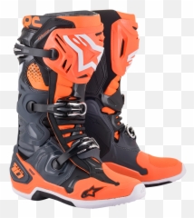Alpinestars Tech 10 Black Orange Mens Off Road Riding Dirt Bike Mx Racing Boots - png