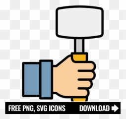 Free Mallet And Hand Icon Symbol Png Svg Download - Delivery Time Png