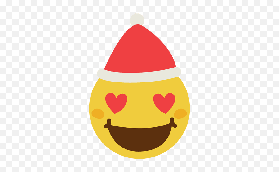 Heart Eyes Santa Claus Hat Face - Heart With Santa Claus Hat Png,Heart Eyes Emoji Transparent