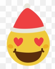 Heart Eyes Santa Claus Hat Face - With png