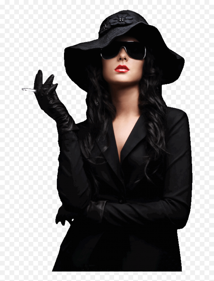 Woman Wearing Black With Hat Png Image - Black Woman Model Png,Black Woman Png