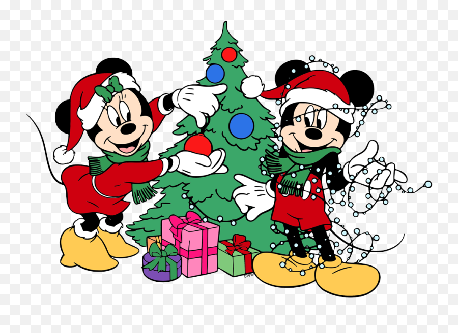 Mickey Mouse Christmas Clip Art Disney Galore - Mickey And Minnie Christmas Cartoon Png,Mickey And Minnie Png