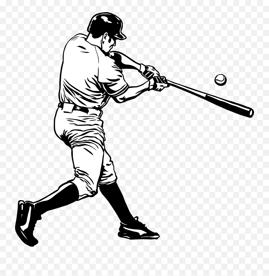 Mlb Baseball Player Batting - Baseball Player Batting Drawing Png,Baseball Player Png