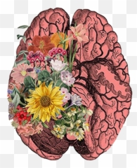 Brain - Brain And Flower Png,Flower Art Png