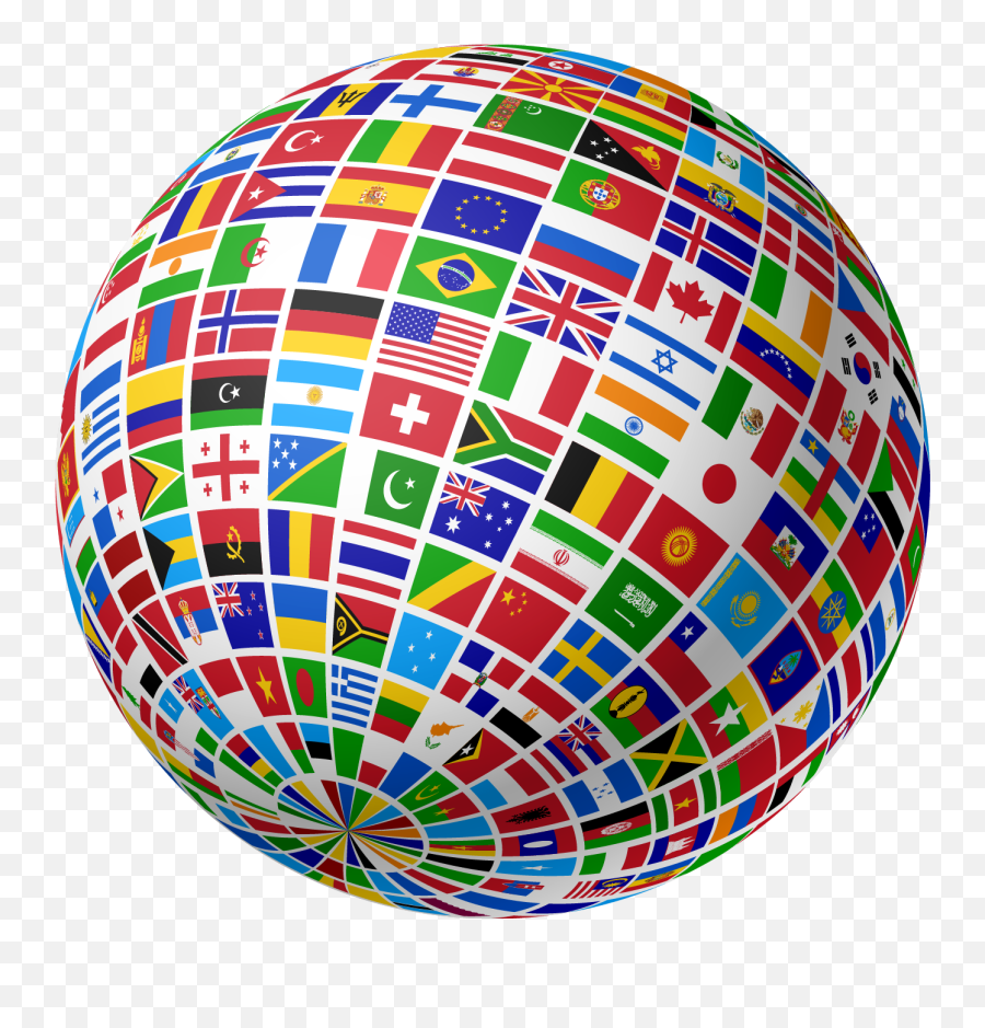 Covered With World Flags Balloon Vector Eps And Raster Png - Flags Of The World Png,Globe Vector Png