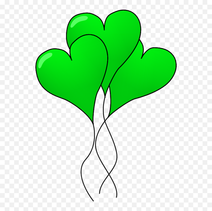 Download Hd Clipart Birthday Heart - Green Heart Balloons Clipart Transparent Green Hearts Png,Green Heart Png