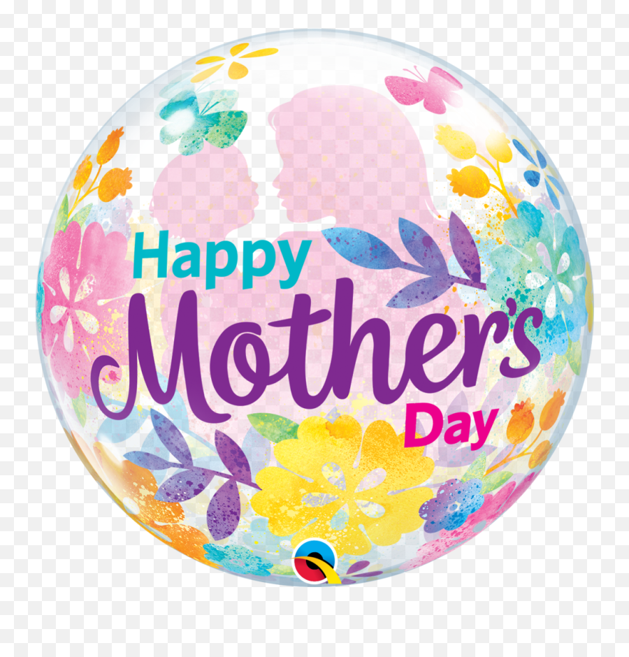 Happy Mothers Day Silhouette Bubble - 22 Mothers Day Bubble Balloon Png,Happy Mothers Day Transparent