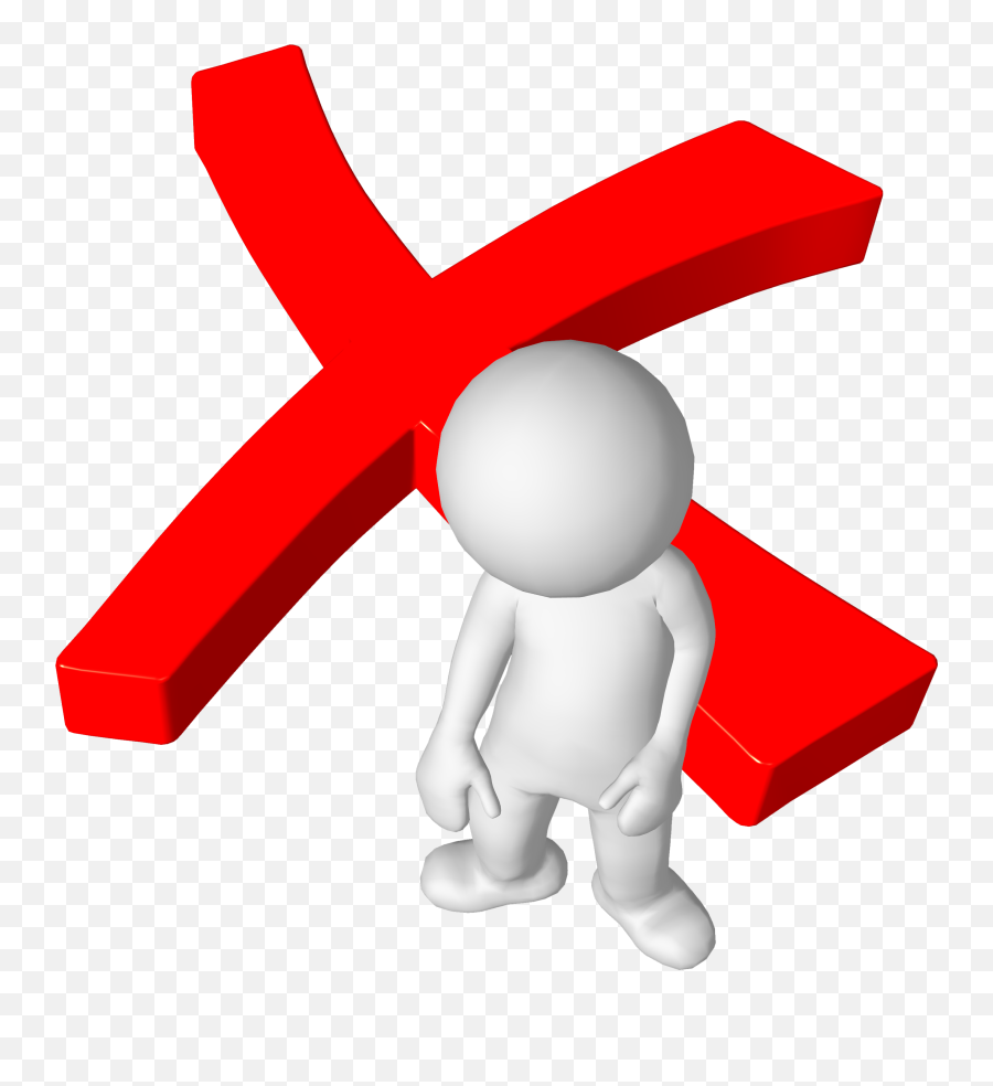 Download Rejection In Business - 3d Man Cross Png,Cross Sign Png