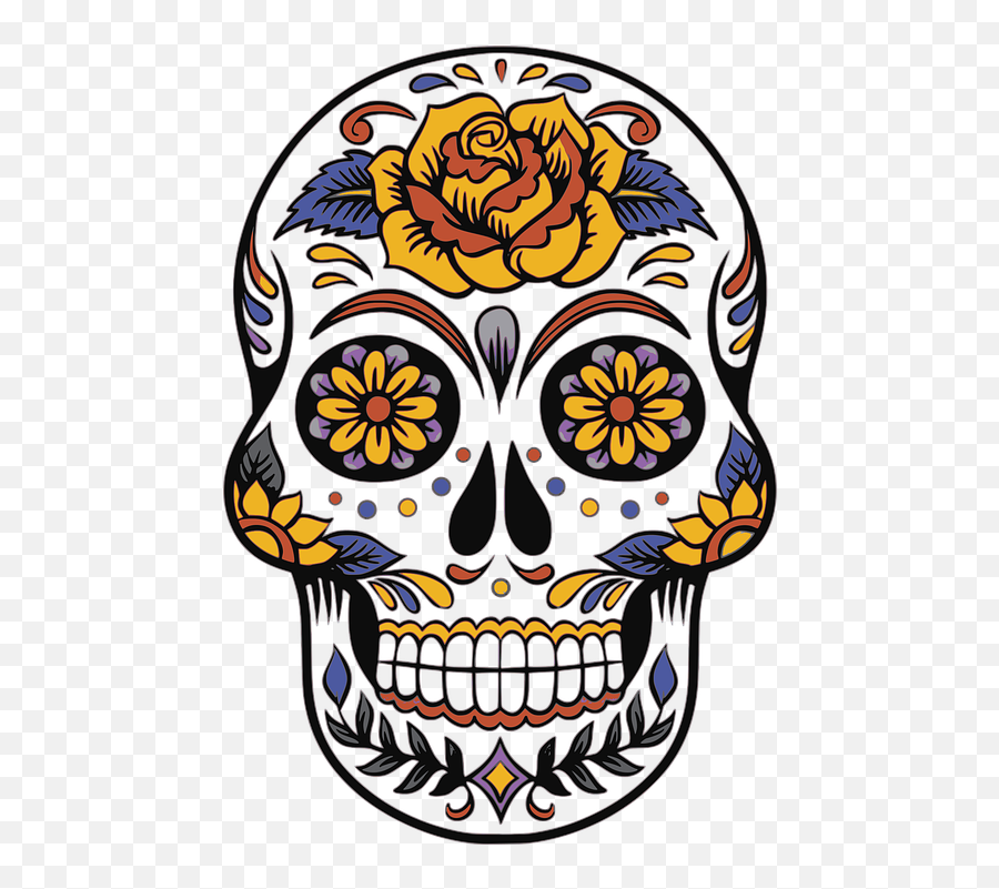 Skull Day Of The Dead Death - El Dia De Los Muertos Skull Png,Skull Vector Png
