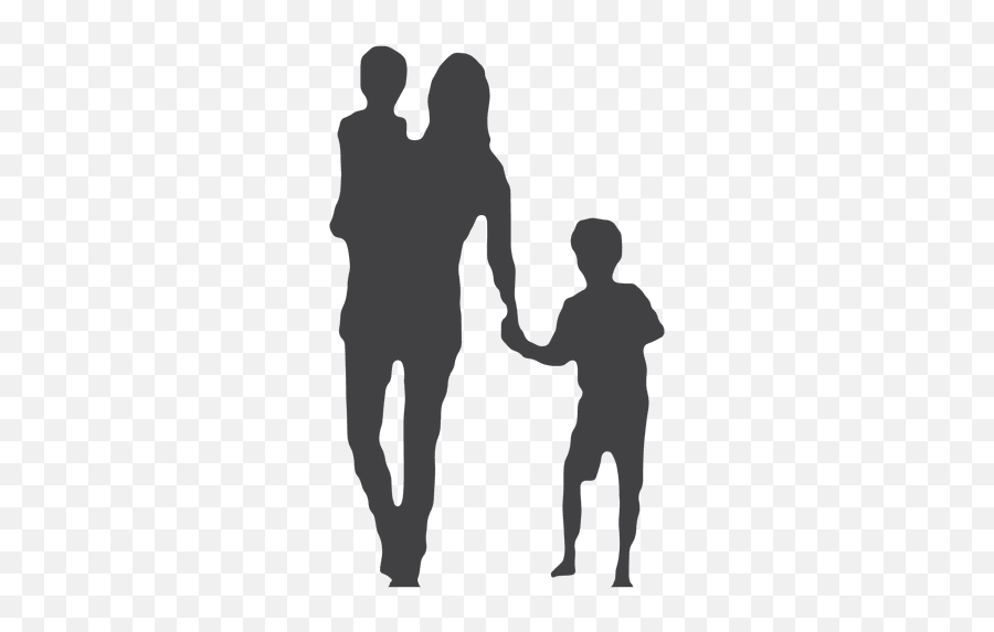 Pin - Silhouette Mother And Kids Png,Person Silhouette Png