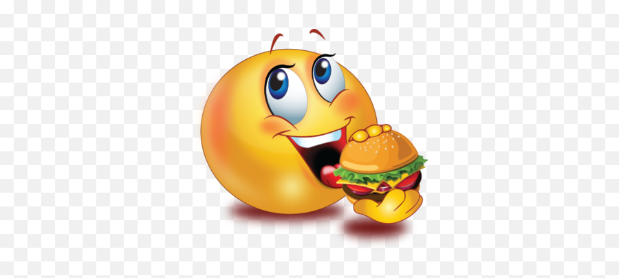 Party Eating Burger Emoji - Emoji Eating Png,Party Emoji Png
