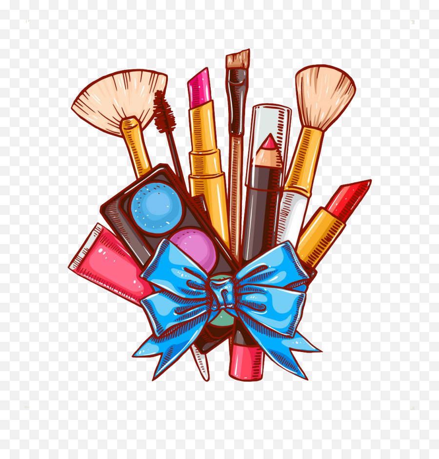 Cosmetics Makeup Brush Lipstick - Makeup Brushes Cartoon Png,Makeup Brush Png