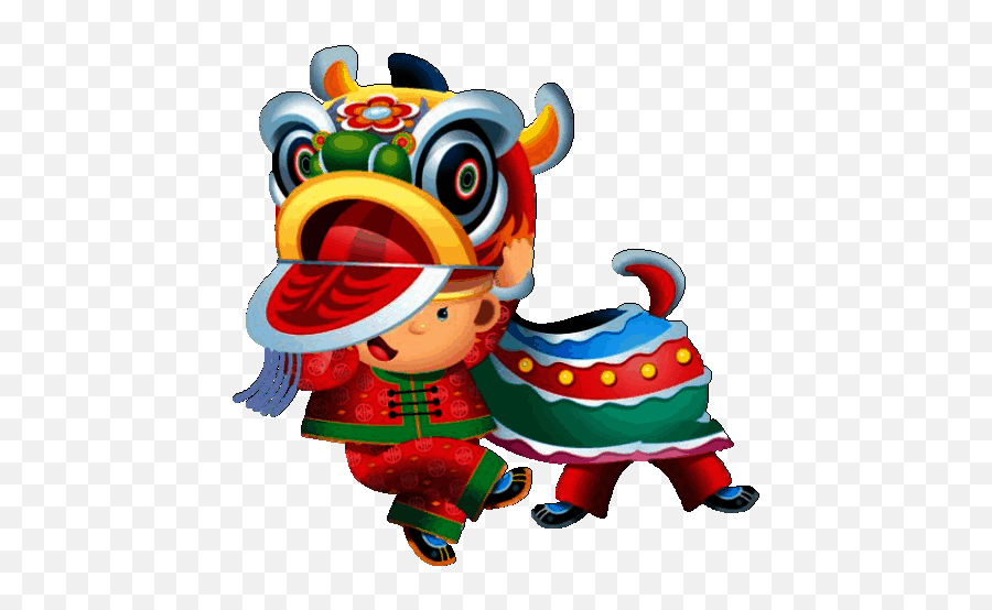Chinese Lion Dance - New Year Lion Dance Cartoon Png,Dance Gif Transparent  - free transparent png images 