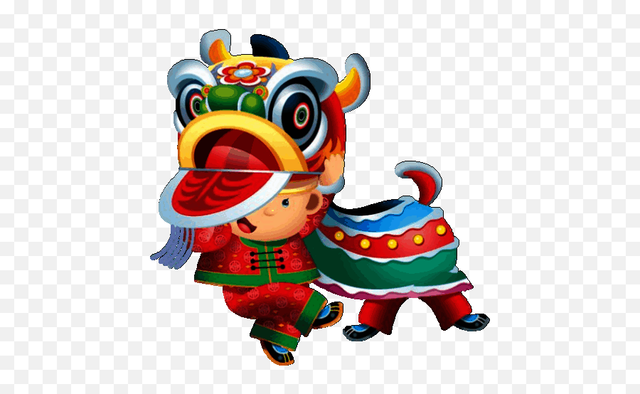 Chinese Lion Dance - New Year Lion Dance Cartoon Png,Dance Gif Transparent