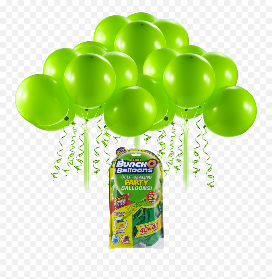Bunch O Balloons Self - Sealing Latex Party Balloons Green 11in 24ct Walmartcom Zuru Bunch O Balloons Self Sealing Party Balloons Png,Balloon String Png