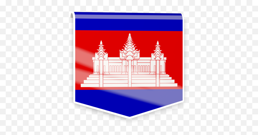 Square Flag Label Illustration Of Cambodia - 256 256 Flag Cambodia Png,Steeple Icon