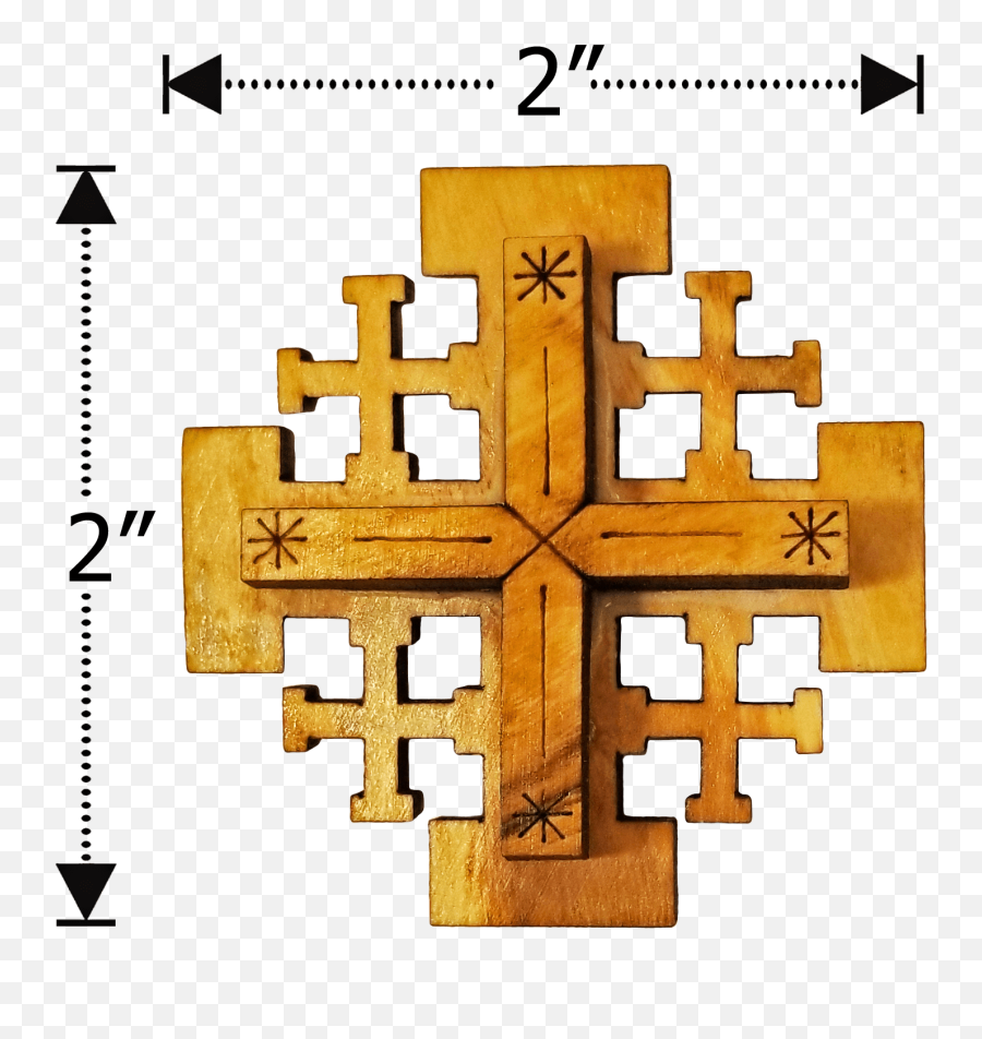 Olive Wood Jerusalem Cross Magnet - Christian Cross Png,Madonna And Child Byzantine Icon
