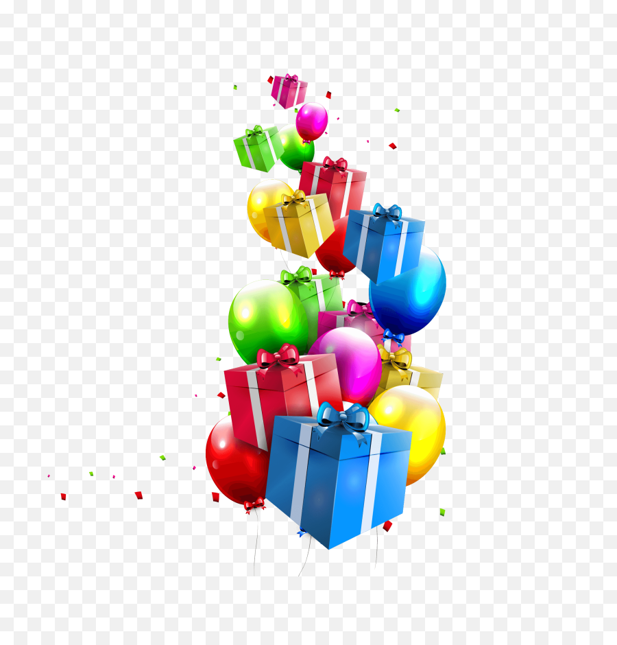 Birthday Gifts Balloons Png Image - Balloons With Gift Png,Gifts Png