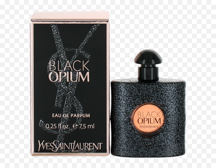Details About Black Opium By Yves Saint Laurent For Women Miniature Edp Splash Perfume 025oz - Yves Saint Laurent Png,Ysl Logo Png