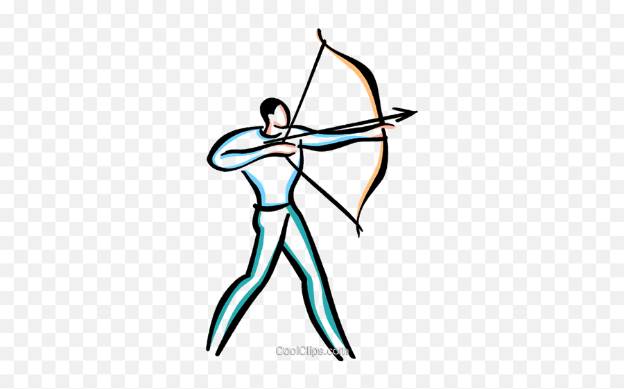 Man Shooting Bow And Arrow Royalty Free Vector Clip Art - Man Shooting An Arrow Png,Bow And Arrow Transparent