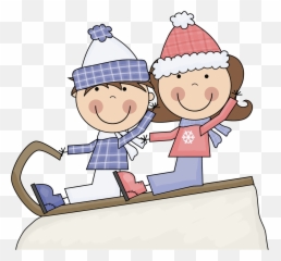Kids Playing In Snow Clipart Art - png