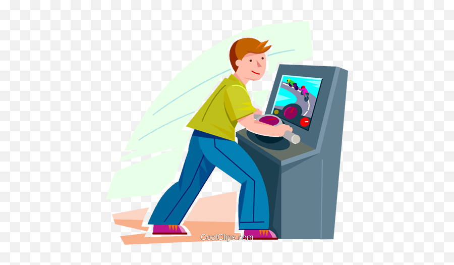 Boy Playing A Video Game Royalty Free - Clipart People Playing Arcade Game Png,Video Game Png