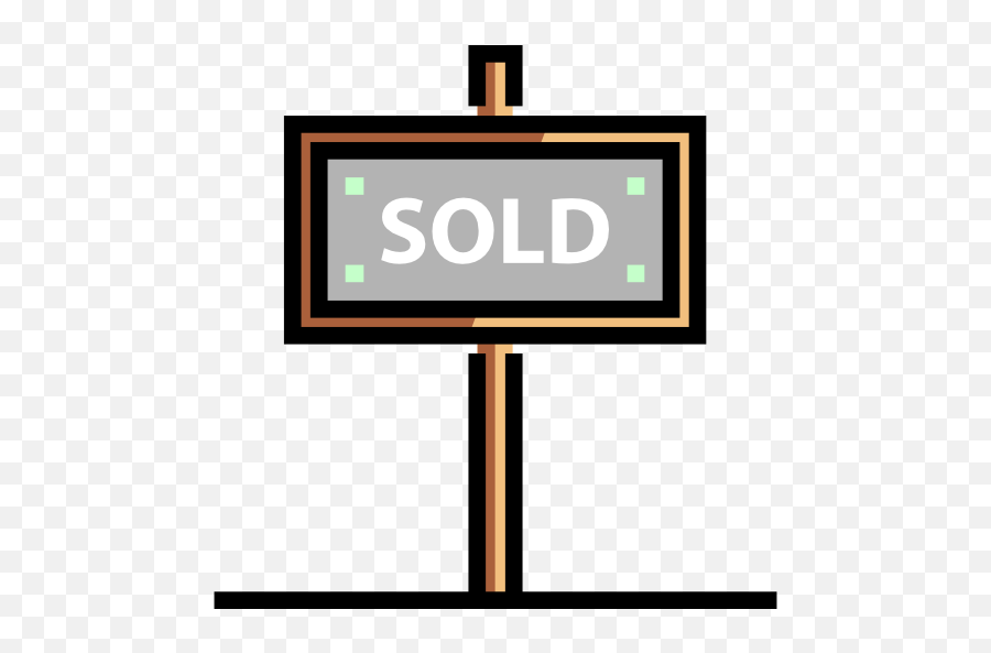 Post Sign Sold Signs Real Estate Signaling Icon - Traffic Sign Png,Sold Sign Png
