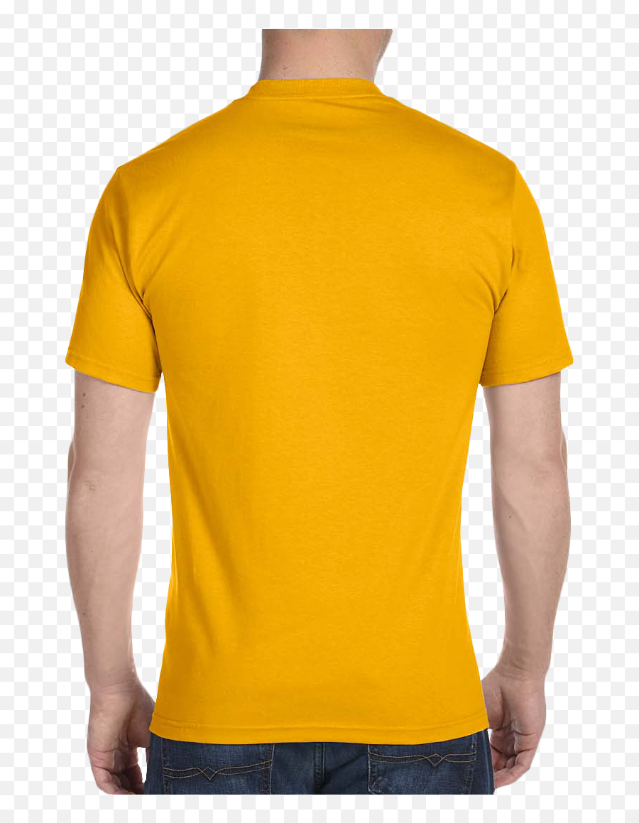 Yellow Tshirt Front And Back View Stock Photo - Download Image Now