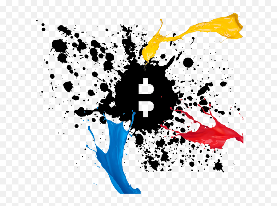 Satoshigallery - Discover The Crypto World Through Art And Blue Paint Splatter Transparent Png,Bitcoin Logo