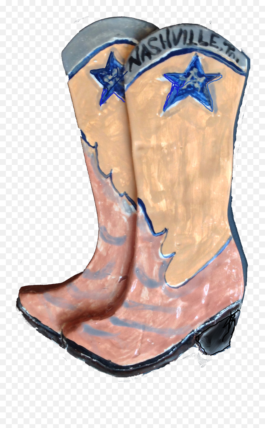 Nashville Cowboy Boots Ceramic Plaque - Cowboy Boot Png,Cowboy Boot Png