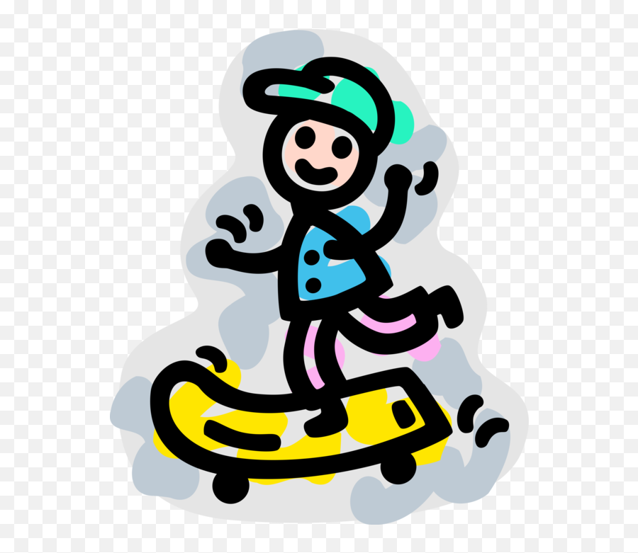 Vector Illustration Of Skateboarder With Skateboard Full - Clip Art Png,Skateboarder Png