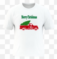 Red Truck Merry Christmas Tee - Cb Png,Red Truck Png