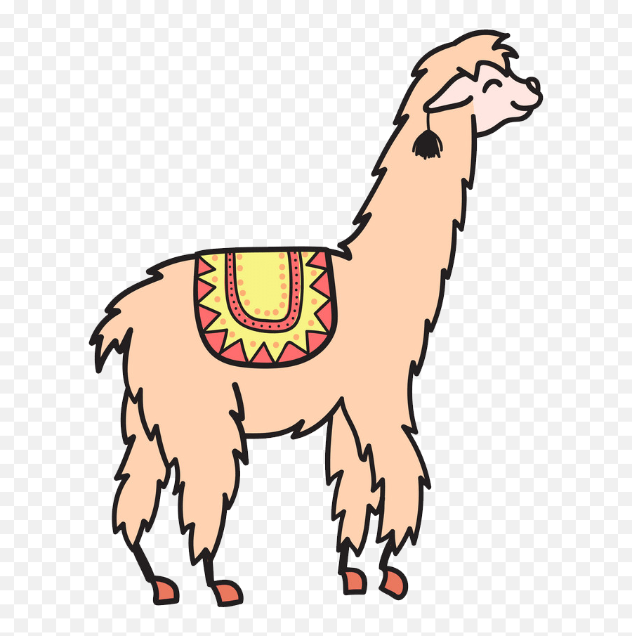 Llama Clipart - Clipartworld Animal Llama With Blanket Cute Drawing Png,Llama Transparent