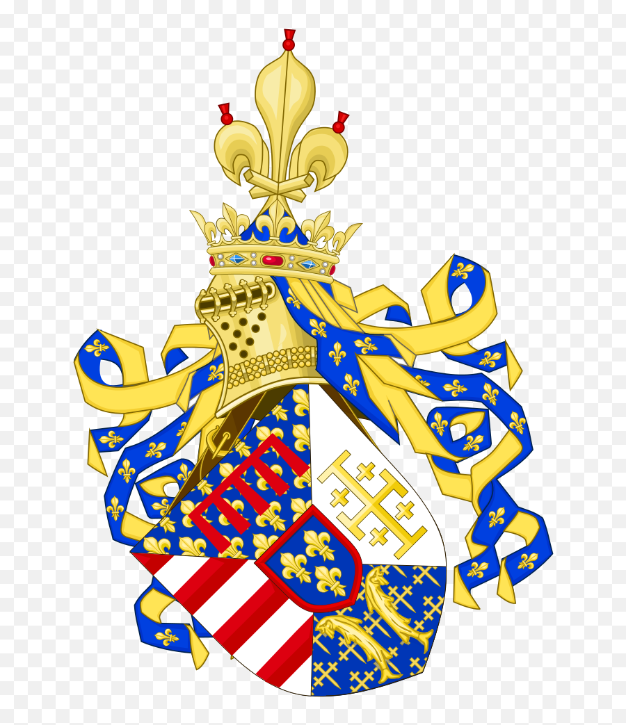 Coat Of Arms René Anjou Family Crest Clipart - Anjou Coat Of Arms Png,Blank Coat Of Arms Template Png