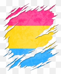 Pansexual Pride Flag Ripped Reveal - Lesbian Pride Png,Pansexual Flag Icon