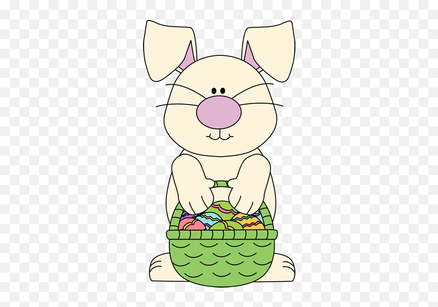 55 White Bunny With A Easter Basket Clipart - Hippity Hoppity Easter Bunny Png,Easter Basket Transparent