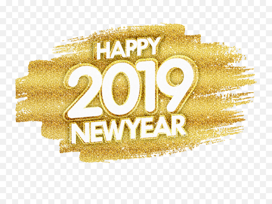 Happy New Year Gold Glitter Png Image - Gold Transparent Happy New Year 2019 Png,Glitter Png