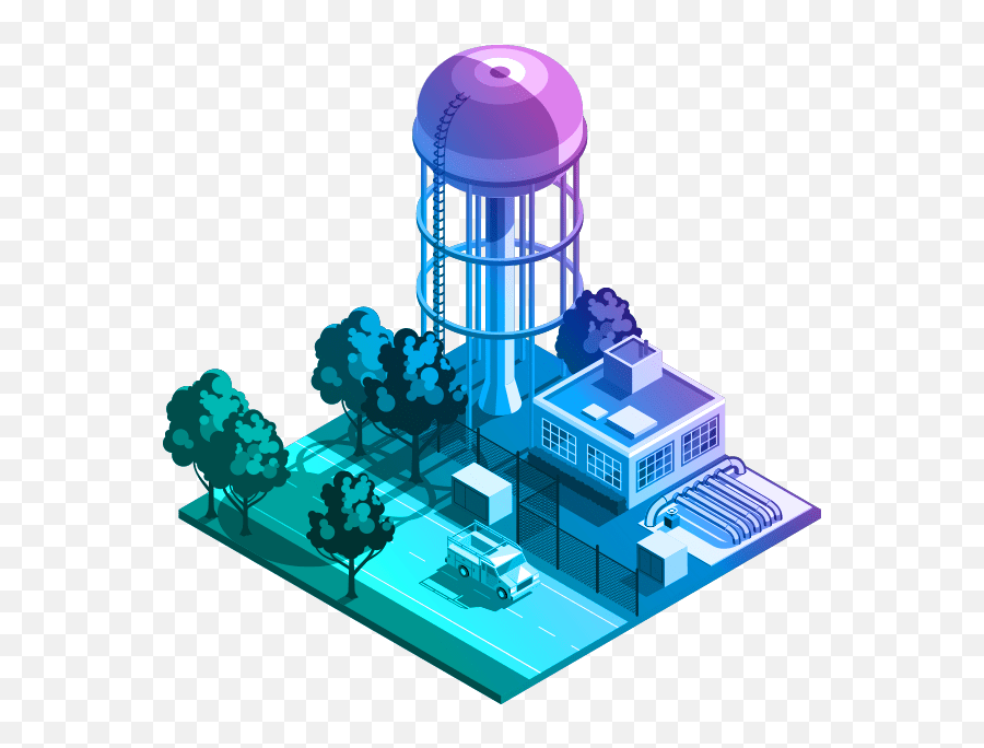 Illustration Of A Water Plant Clipart - Full Size Clipart Gis Aplicado A Agua Png,Water Tower Png
