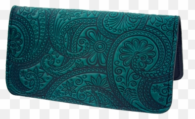 Leather Checkbook Cover Paisley 2 Colors - Mat png