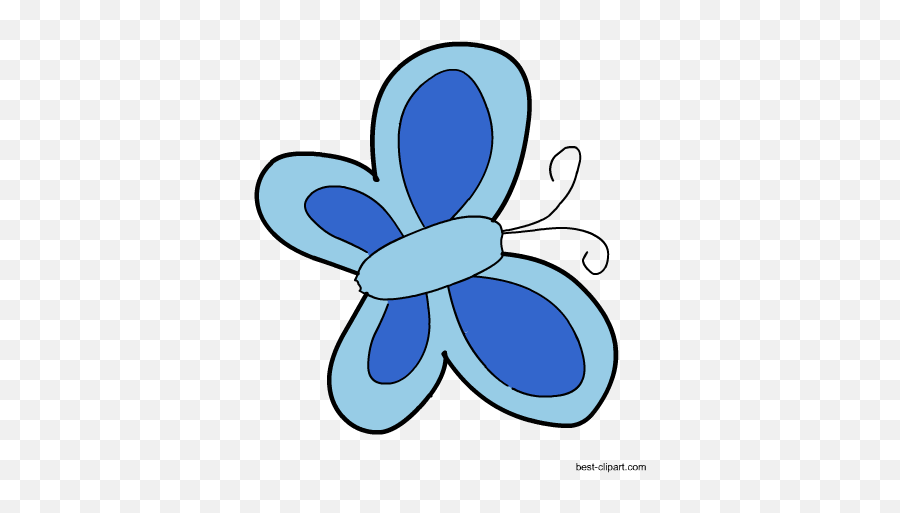 Free Cute Butterfly Clip Art Graphics - Cartoon Transparent Background Butterfly Clipart Png,Blue Butterfly Transparent Background